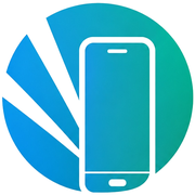 Platinum Tech logo, a phone inside a blue and teal circle
